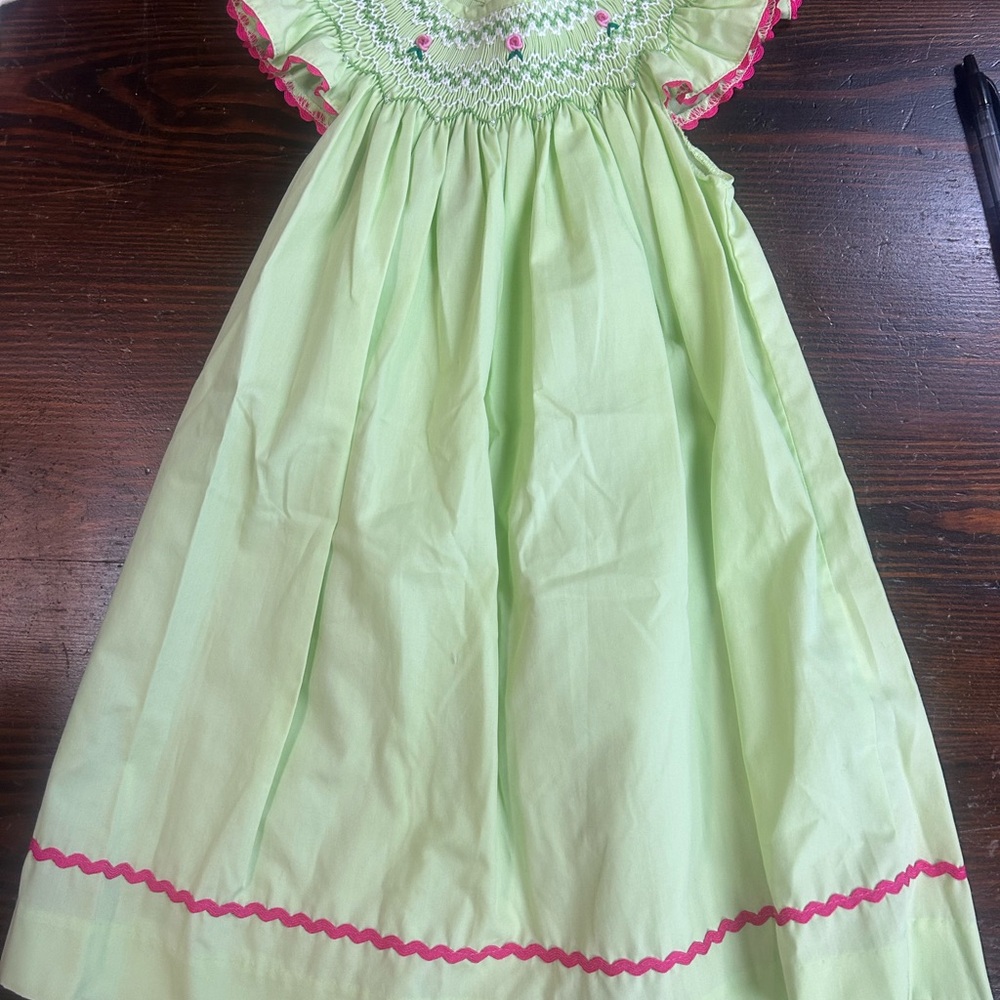 Adorable Lime and Pink Kids Dress